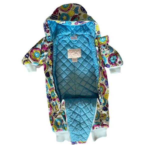 Hanna Andersson Outdoor Quilted Floral Girls Snowsuit Bunting - Picture 5 of 8